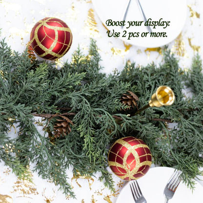 72" Real Touch Cedar Garland with 10 Artificial Pine Cones – Rustic Greenery for Party, Wedding & DIY Decor