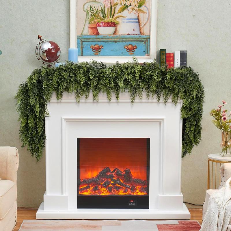 2-Pack 6FT Artificial Cedar Garlands – Real Touch Winter Greenery for Christmas Decor