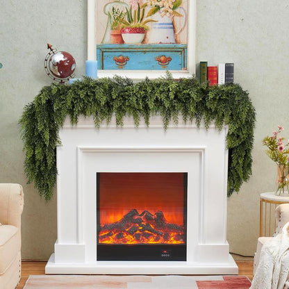 2-Pack 6FT Artificial Cedar Garlands – Real Touch Winter Greenery for Christmas Decor