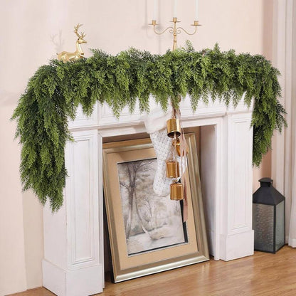 2-Pack 6FT Artificial Cedar Garlands – Real Touch Winter Greenery for Christmas Decor
