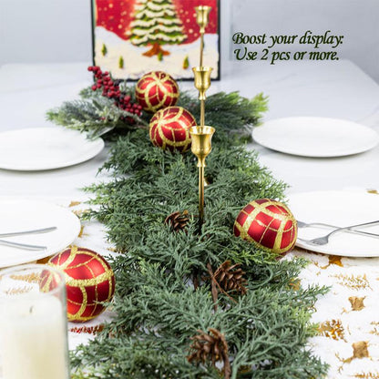 72" Real Touch Cedar Garland with 10 Artificial Pine Cones – Rustic Greenery for Party, Wedding & DIY Decor